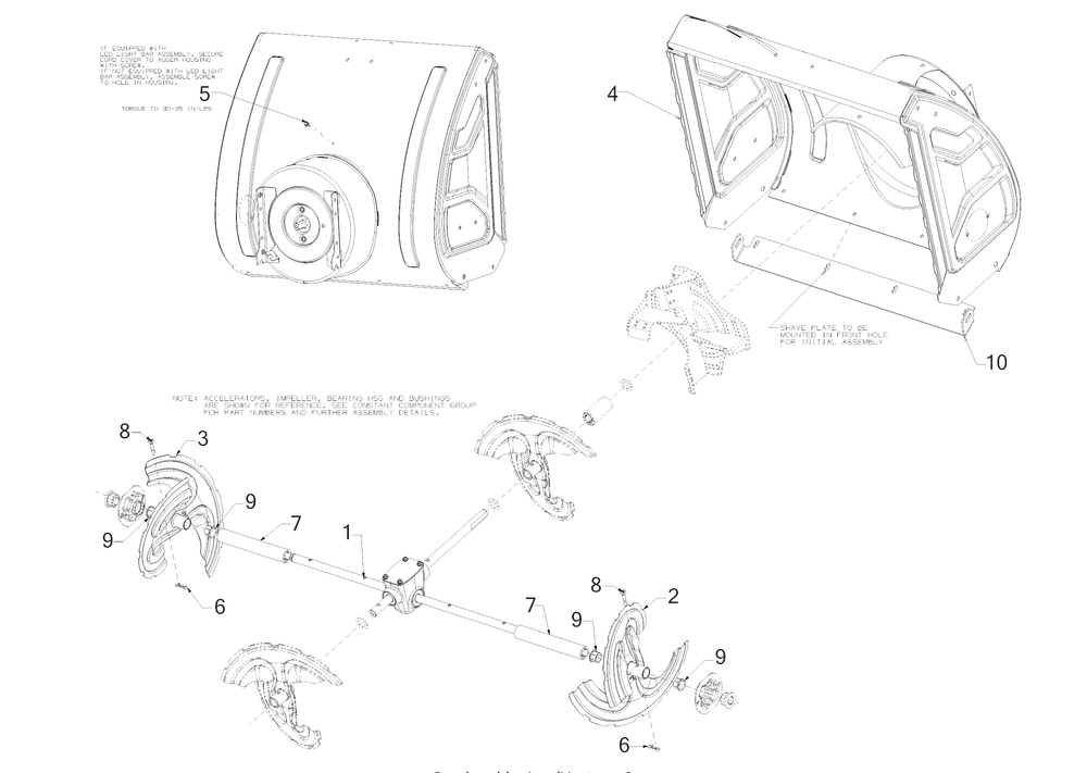 Auger Housing Diagram and Parts List for 3X28-INCHHD (31AH5DVY710)(2018) Cub Cadet Snow Blower